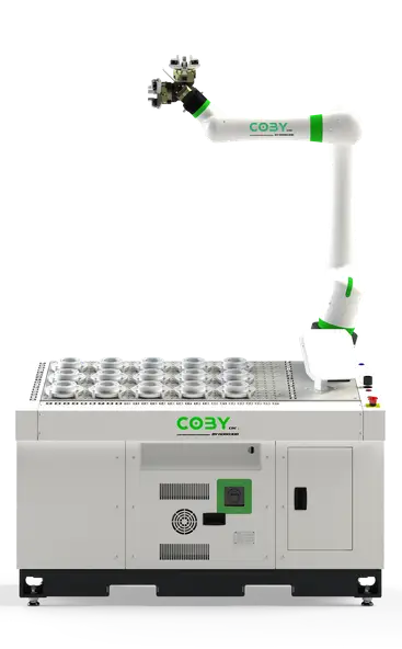 RoboJob Coby CNC an einer CNC-Maschine